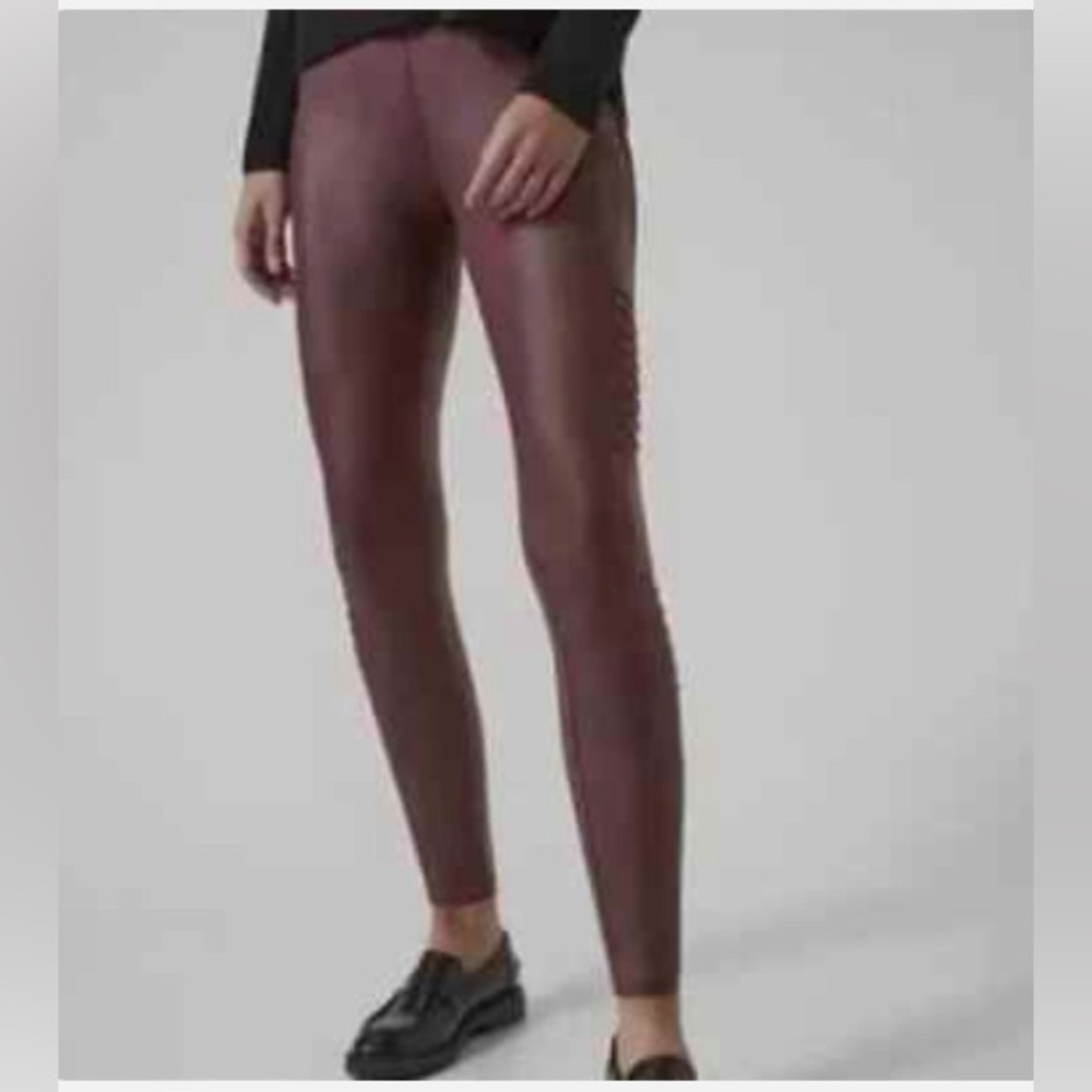 Athleta - Delancey Gleam Moto Tight - (shiny decadent chocolate) - NEW